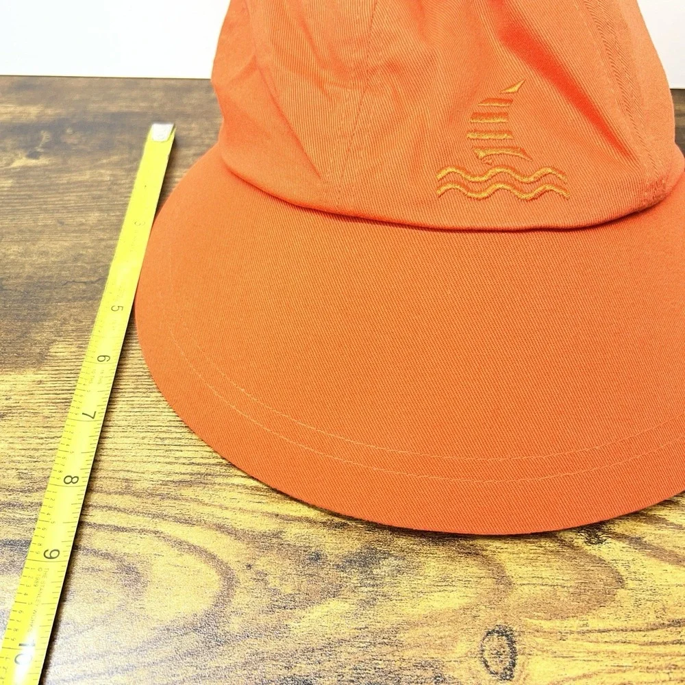 Bright Orange‎ Wide Brim Sun Hat Flowers Lined Retro Summer Beach Boating